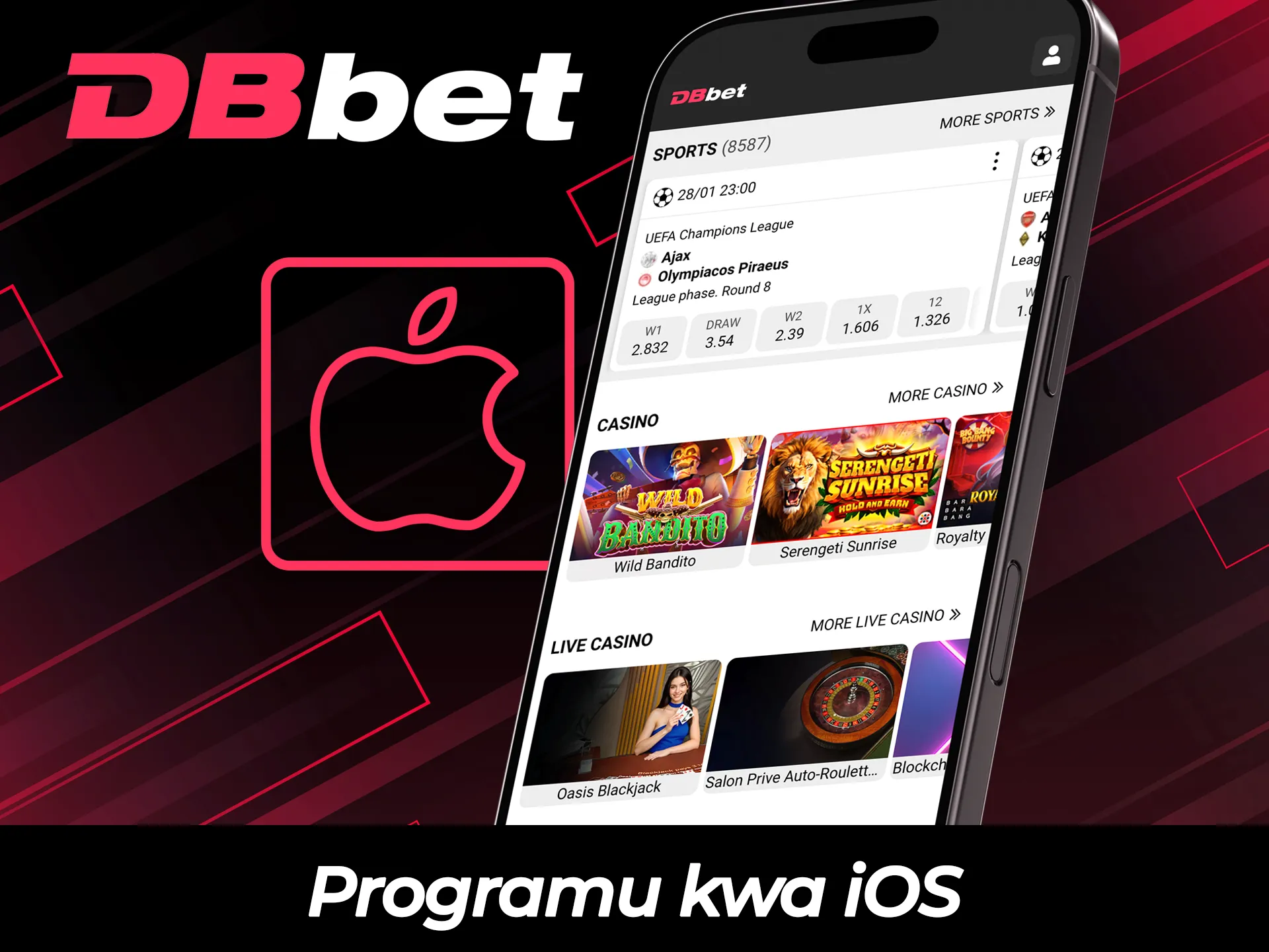 Pata programu ya DBBet ya iOS ili ufurahie michezo ya kasino ya simu.