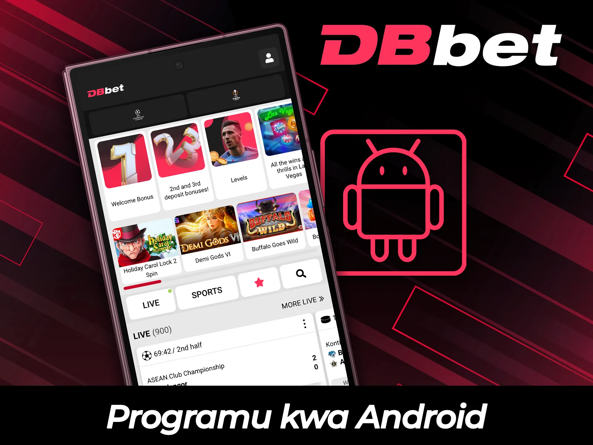 Sakinisha programu ya DBBet ya Android ili uweke dau popote ulipo.