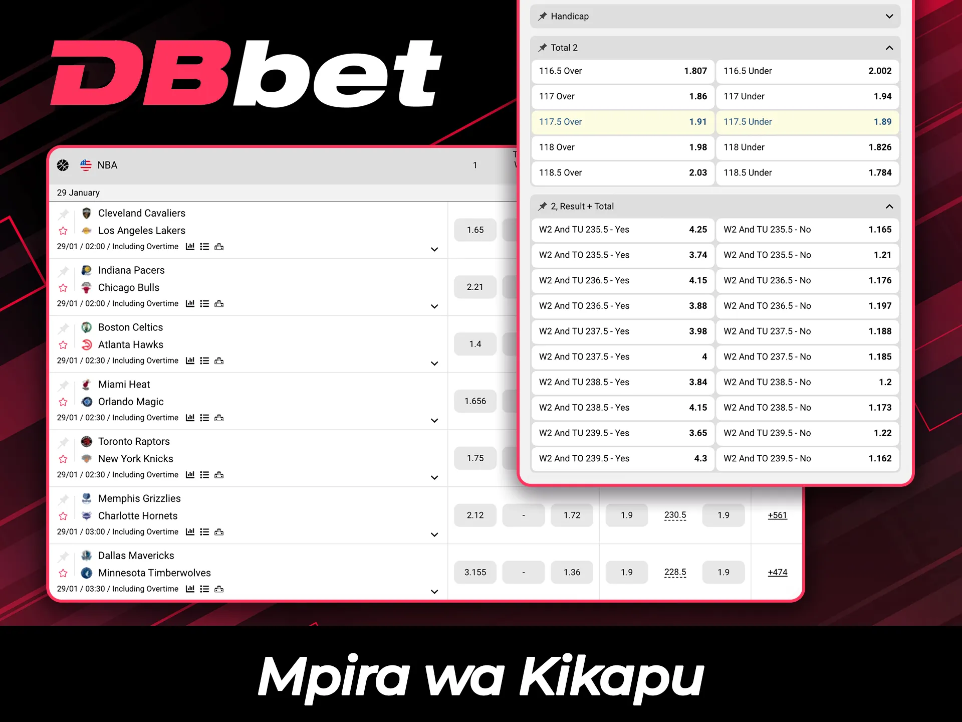 Bashiri michezo na mashindano ya mpira wa kikapu ukitumia huduma za DBBet.