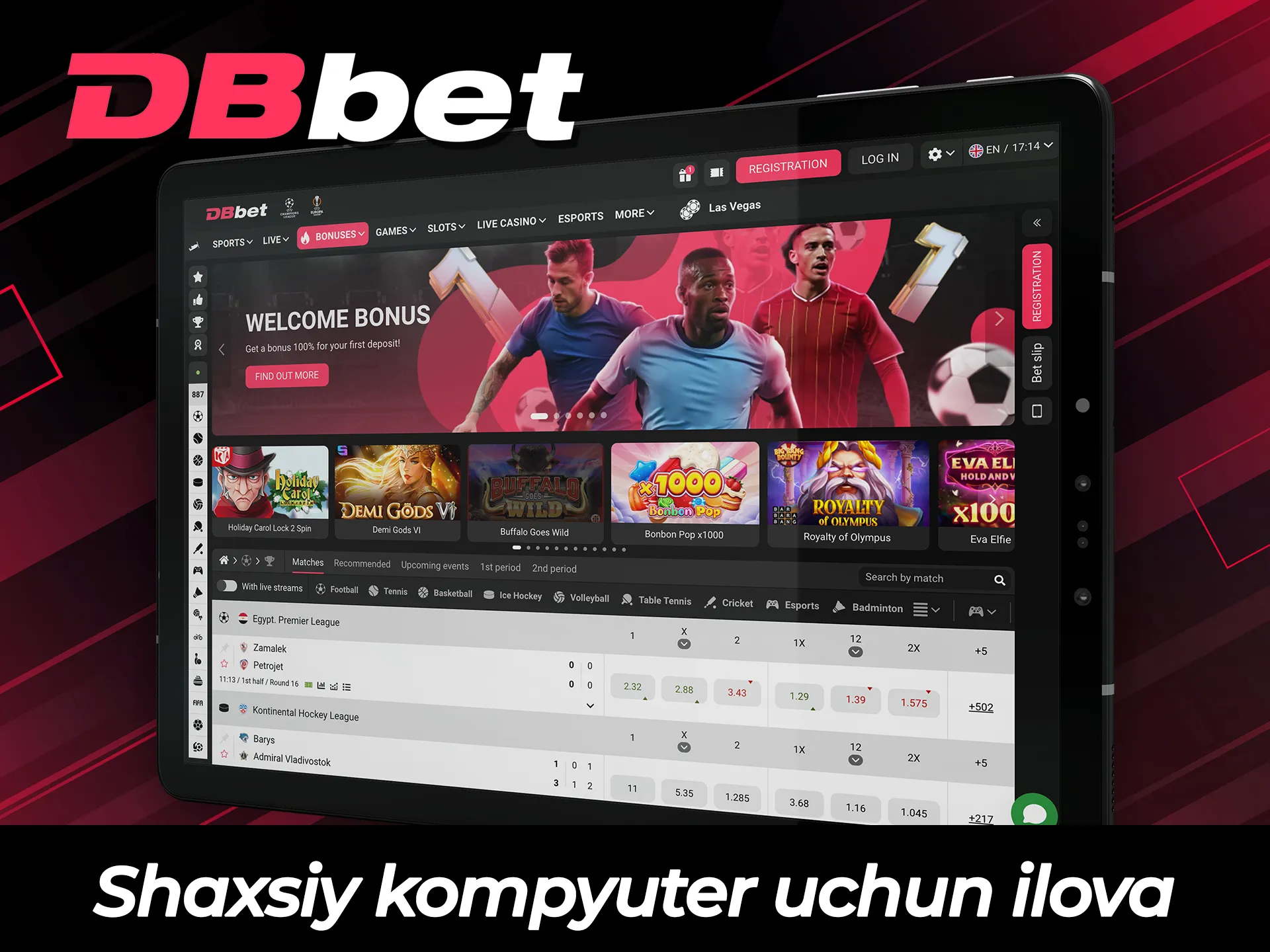 Windows va macOS uchun DBBet shaxsiy kompyuter mijozini yuklab oling.