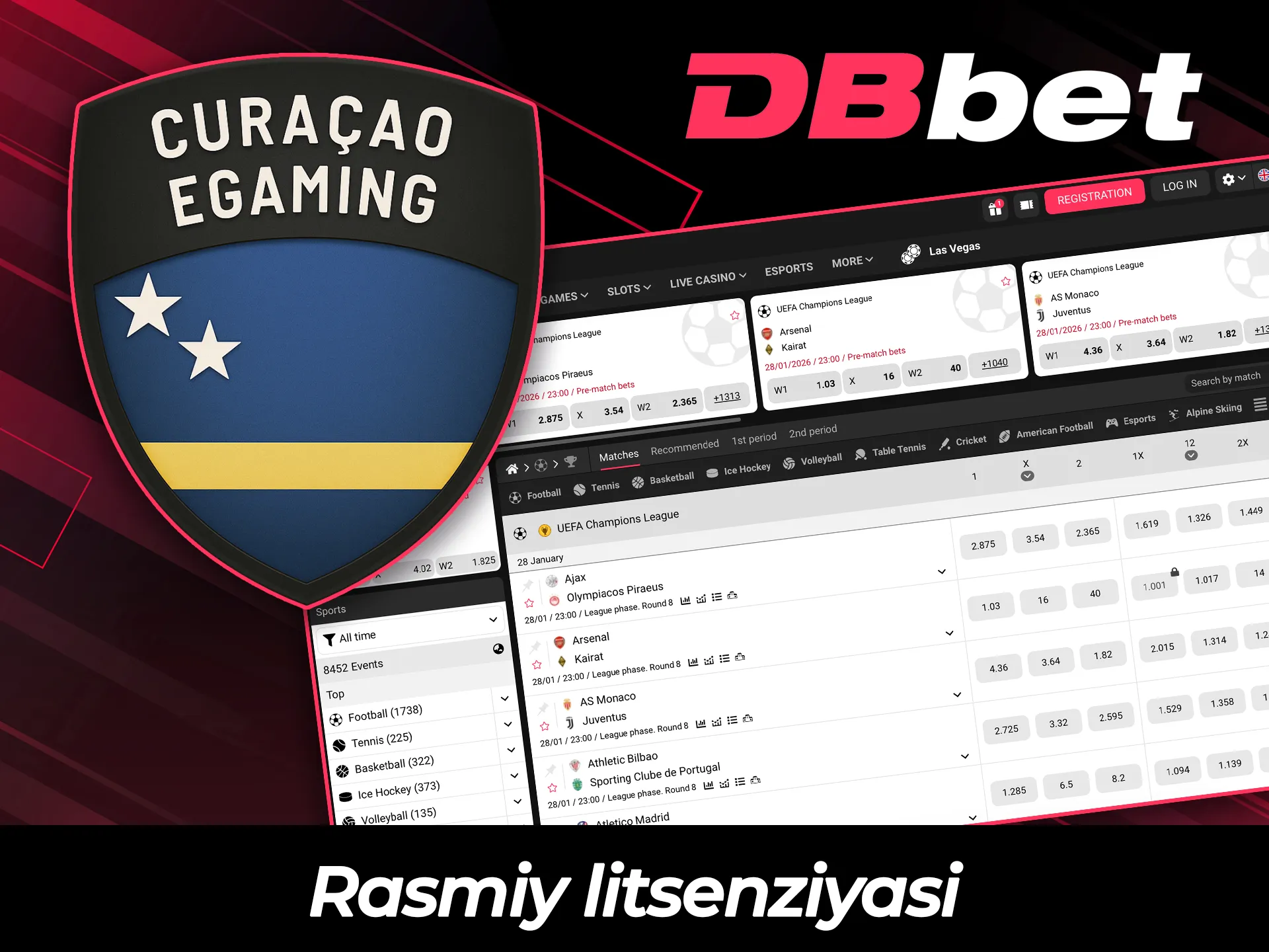 DBBet platformasida xavfsiz tikish uchun rasmiy litsenziya ma'lumotlarini tekshiring.