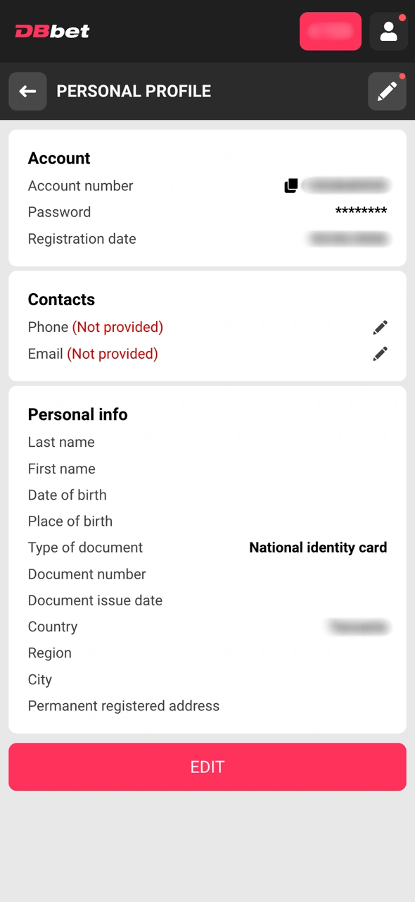 DBBet-এ আপনার বোনাস সক্রিয় করতে ব্যক্তিগত তথ্য নিশ্চিত করার ধাপগুলো অনুসরণ করুন।